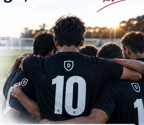 Equipo deportivo reunido antes de un partido